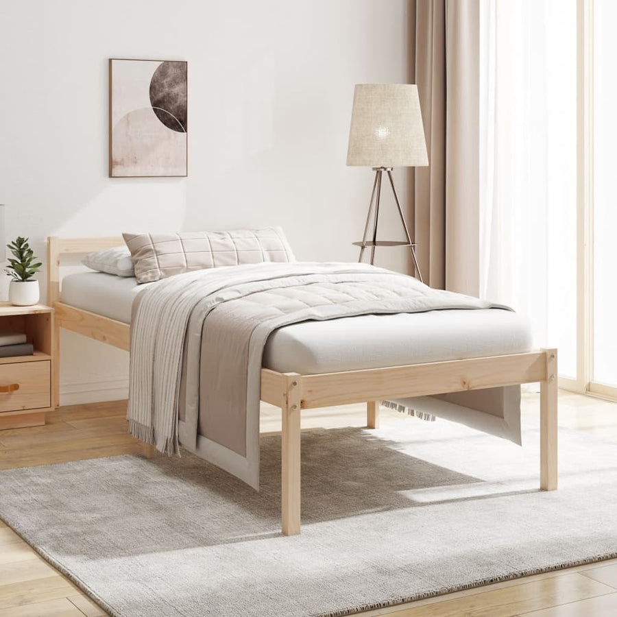 Seniorenbed massief grenenhout wit 75x190 cm