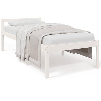Seniorenbed massief grenenhout wit 75x190 cm