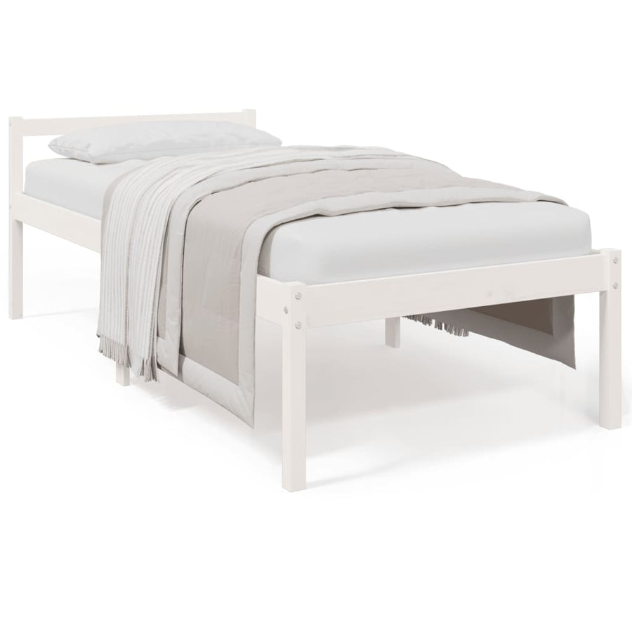 Seniorenbed massief grenenhout wit 75x190 cm