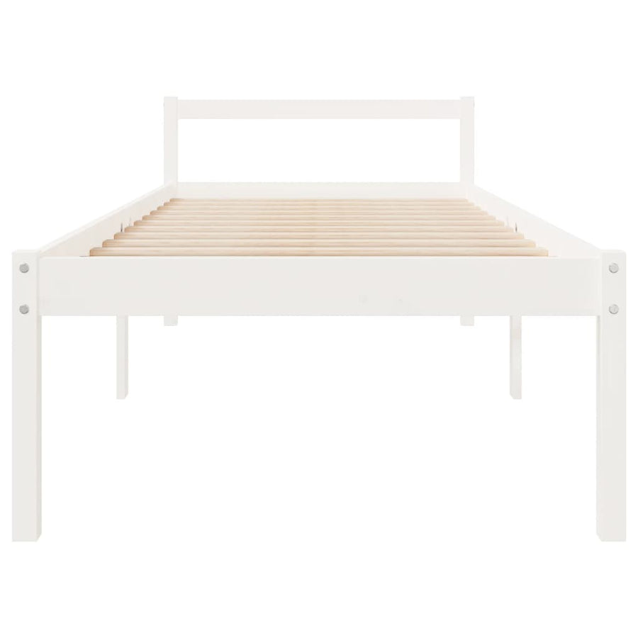 Seniorenbed massief grenenhout wit 75x190 cm