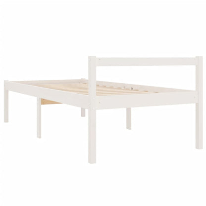 Seniorenbed massief grenenhout wit 75x190 cm