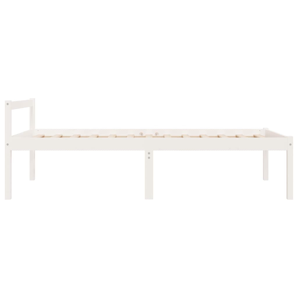 Seniorenbed massief grenenhout wit 75x190 cm