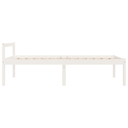 Seniorenbed massief grenenhout wit 75x190 cm