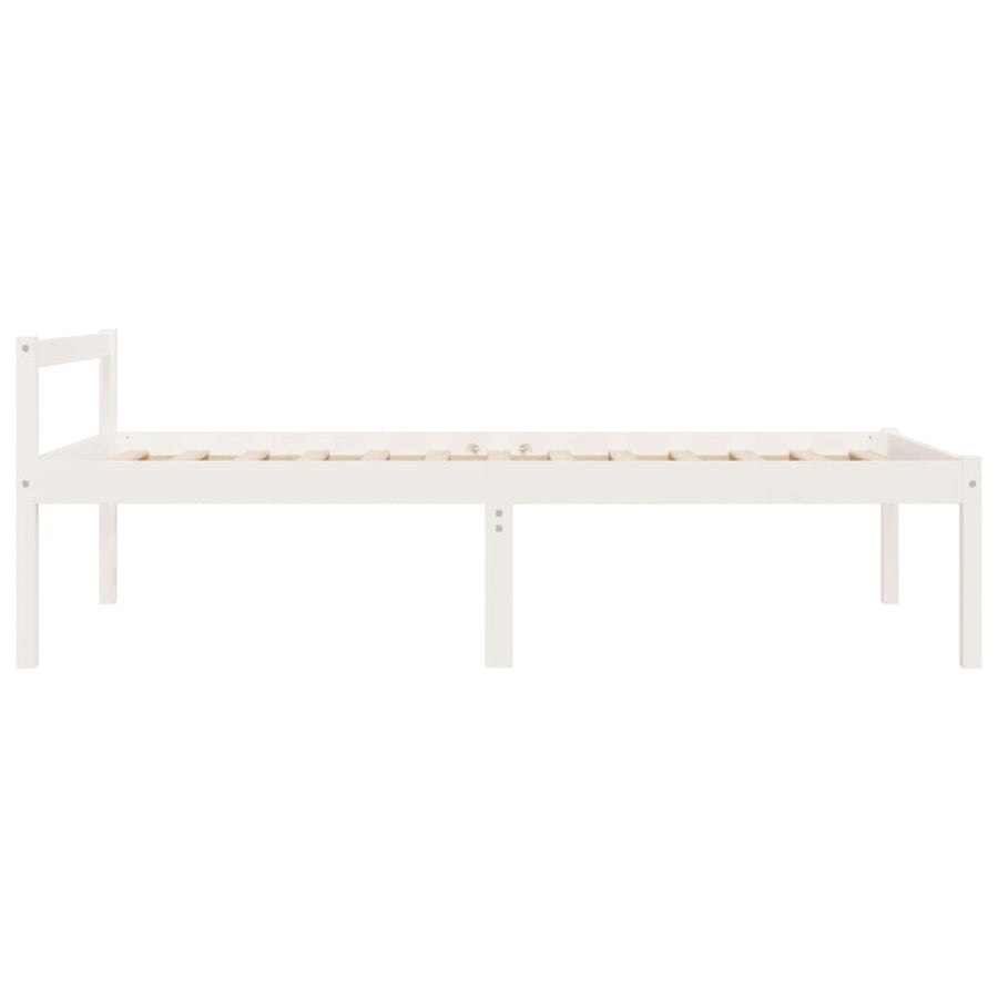 Seniorenbed massief grenenhout wit 75x190 cm
