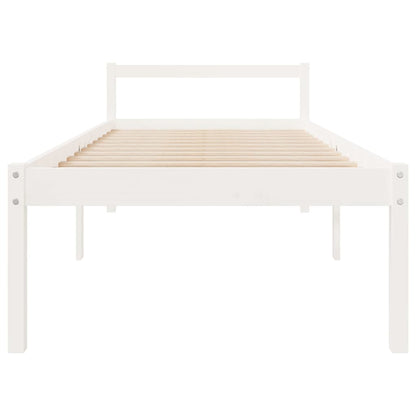Seniorenbed massief grenenhout wit 90x190 cm