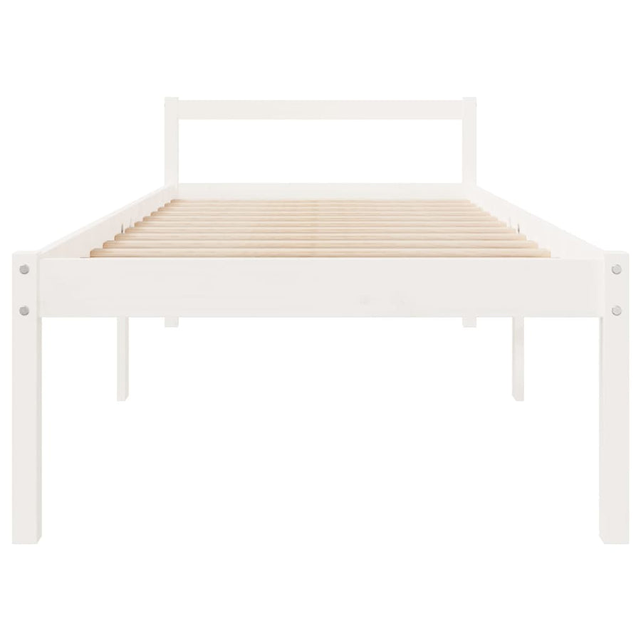 Seniorenbed massief grenenhout wit 90x190 cm