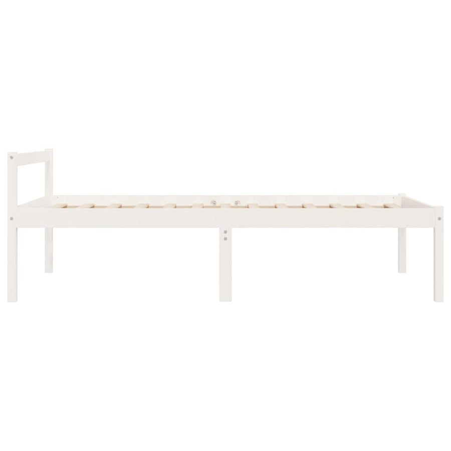 Seniorenbed massief grenenhout wit 90x190 cm