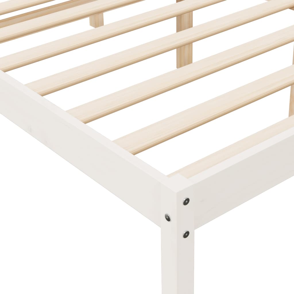 Seniorenbed massief grenenhout wit 90x190 cm