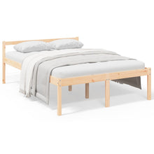 Seniorenbed Massief Grenenhout Wit Small Double 120 x 190 cm Naturel