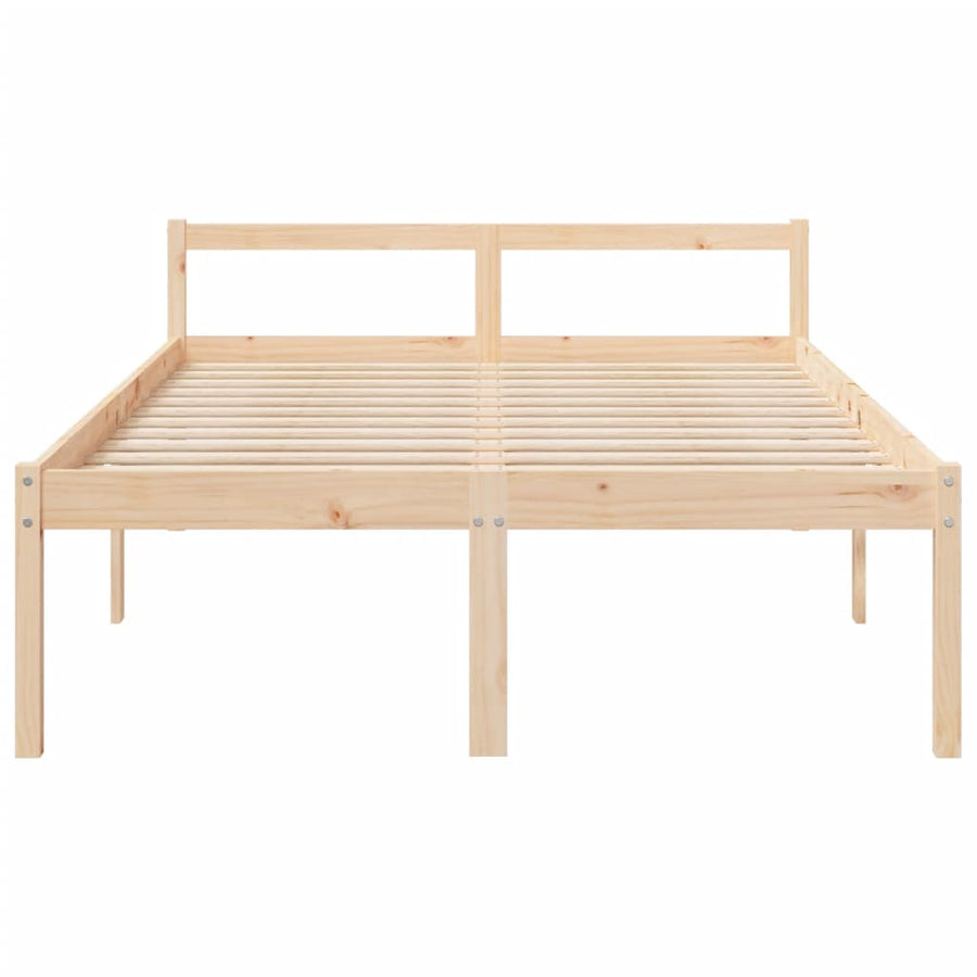 Seniorenbed Massief Grenenhout Wit Small Double 120 x 190 cm Naturel
