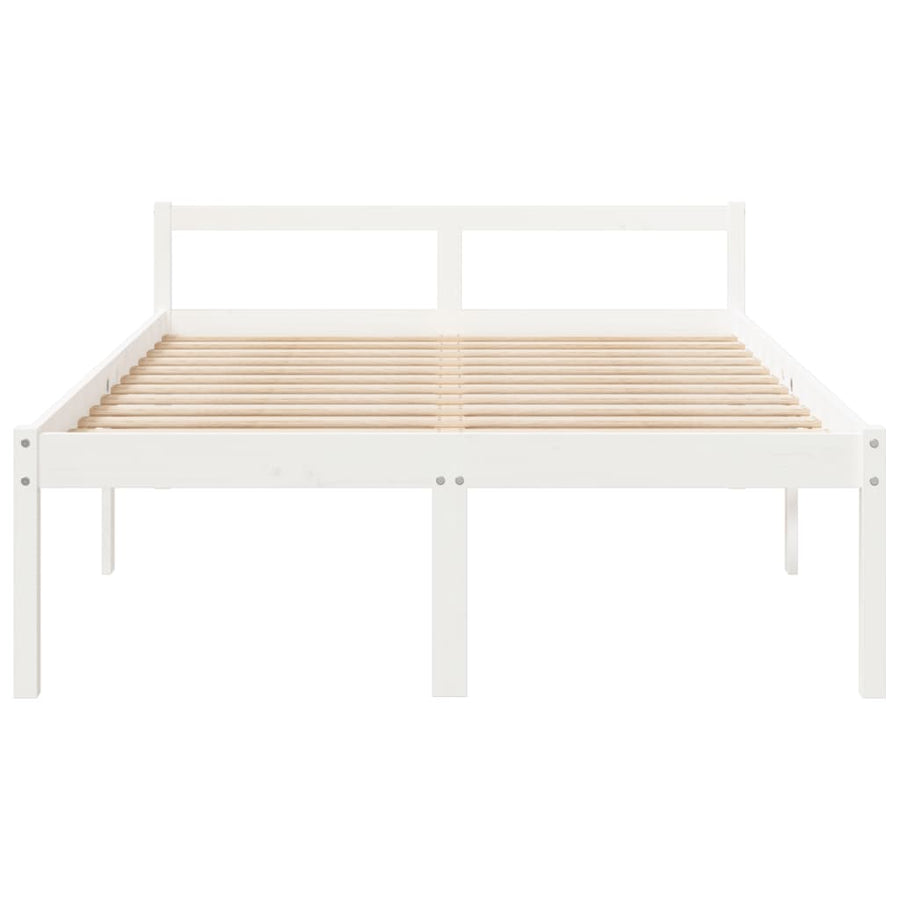 Seniorenbed massief grenenhout wit 120x190 cm