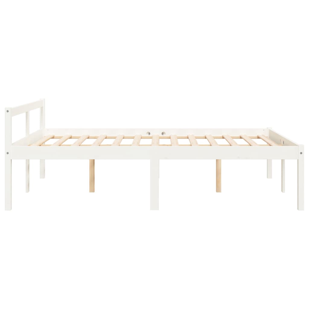 Seniorenbed massief grenenhout wit 120x190 cm