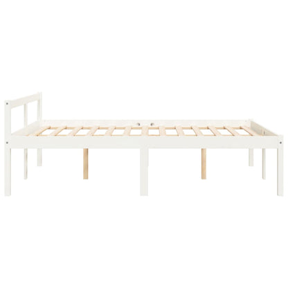 Seniorenbed massief grenenhout wit 120x190 cm