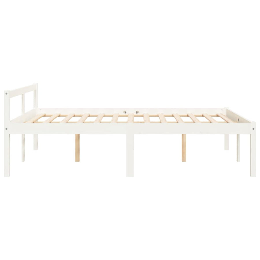 Seniorenbed massief grenenhout wit 120x190 cm