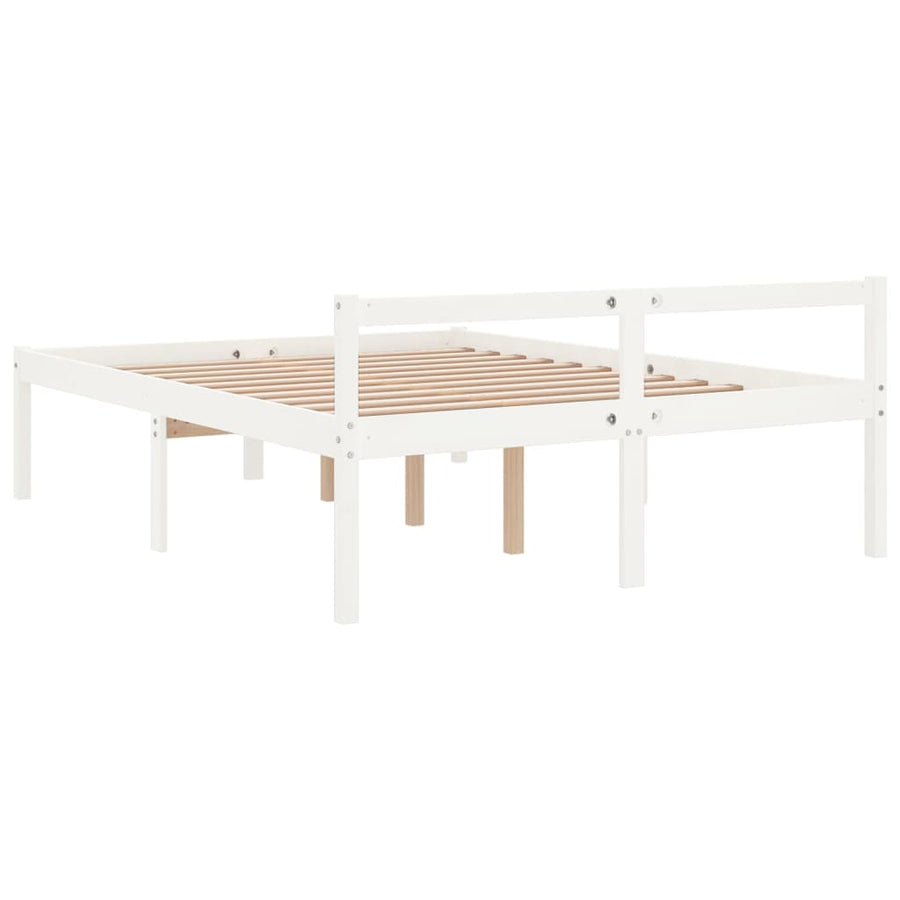 Seniorenbed massief grenenhout wit 120x190 cm