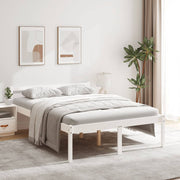 Solid pine senior bed white 120x190 cm