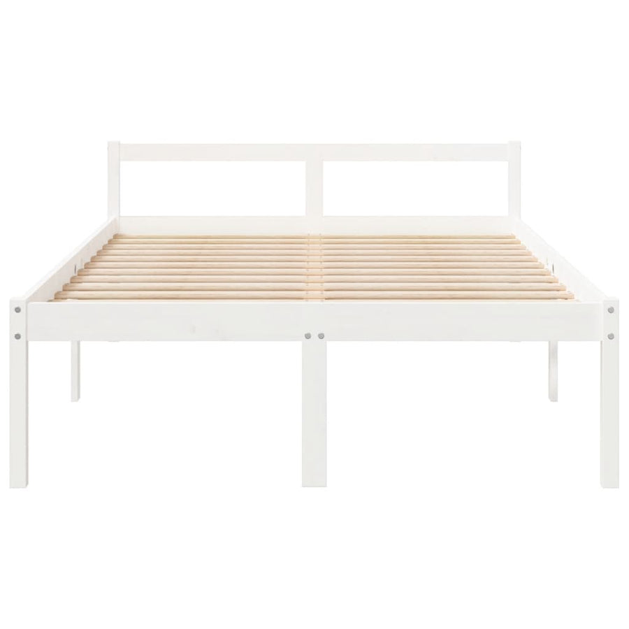 Seniorenbed Massief Grenenhout Small Double 135 x 190 cm Wit