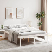 Seniorenbed massief grenenhout wit 135x190 cm