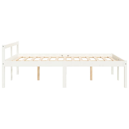 Seniorenbed Massief Grenenhout 140 x 190 cm Wit