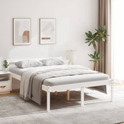 Seniorenbed massief grenenhout wit 140x190 cm