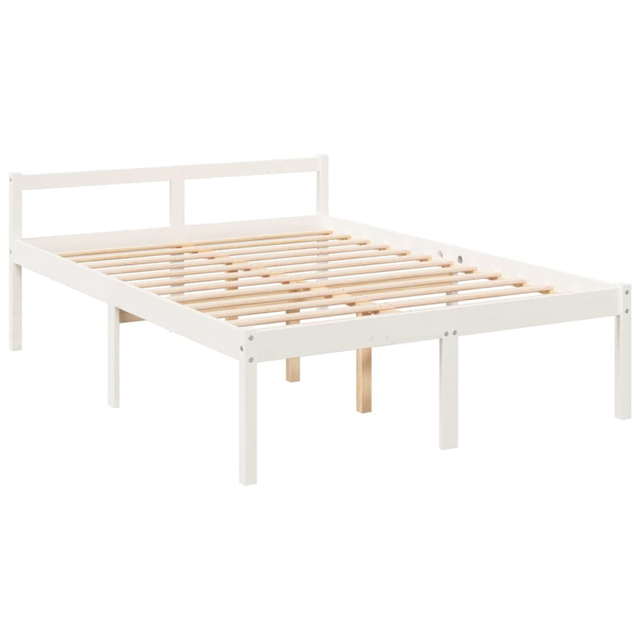 Seniorenbed Massief Grenenhout 120 x 200 cm Wit