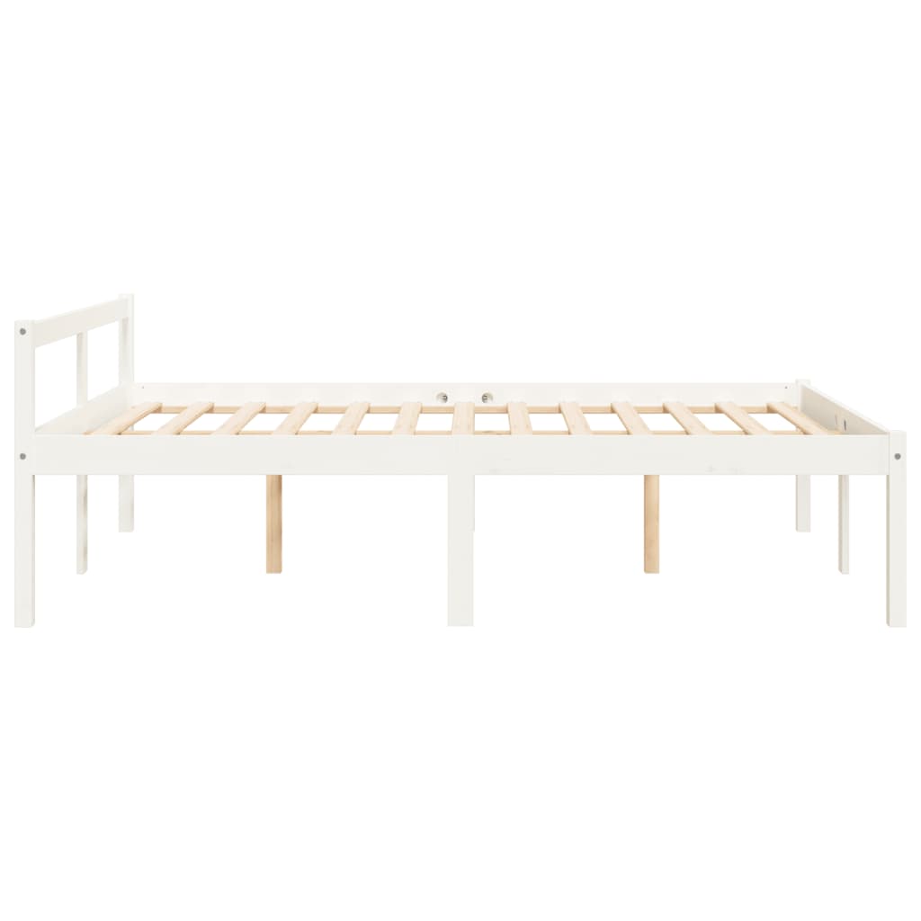 Seniorenbed Massief Grenenhout 120 x 200 cm Wit