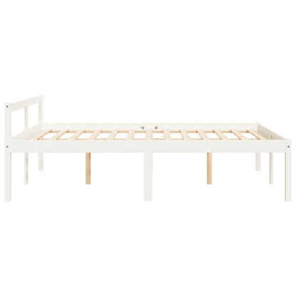 Seniorenbed Massief Grenenhout 120 x 200 cm Wit