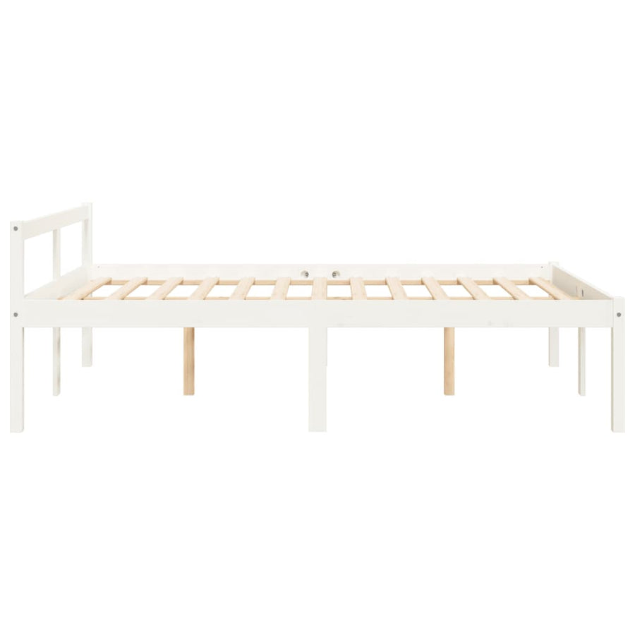 Seniorenbed Massief Grenenhout 120 x 200 cm Wit