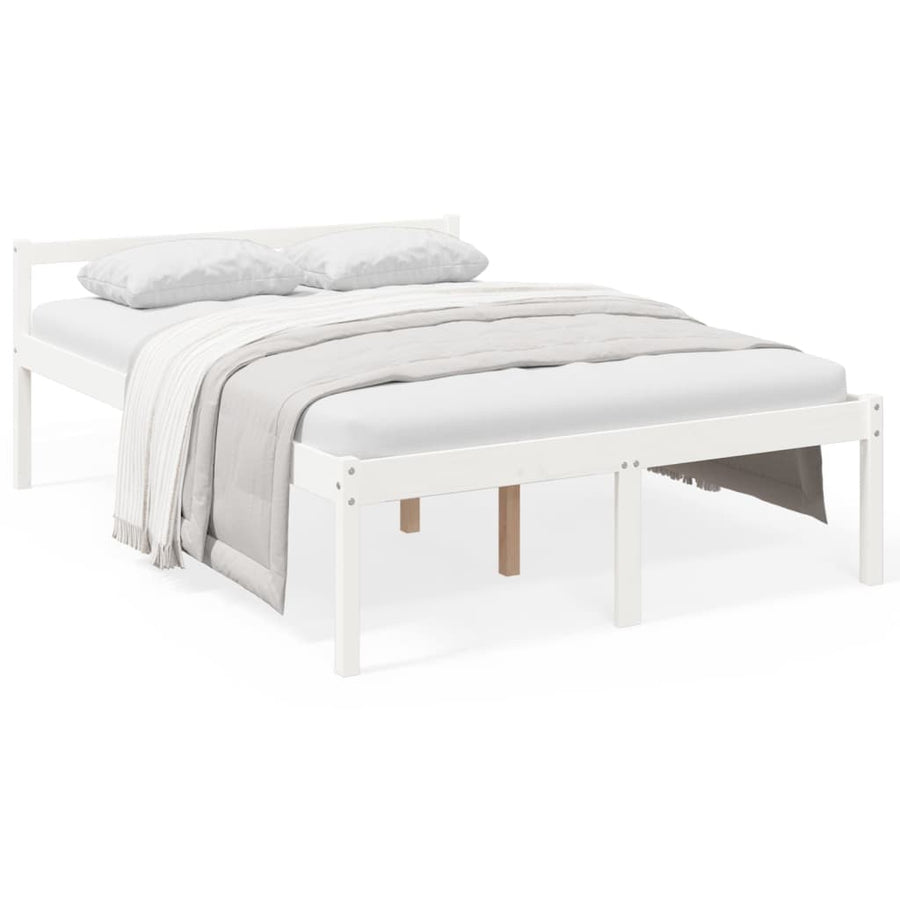 Seniorenbed Massief Grenenhout 140 x 200 cm Wit