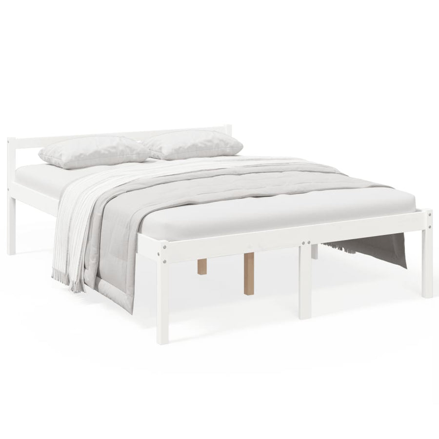 Seniorenbed Massief Grenenhout King Size 150 x 200 cm Wit