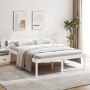 Seniorenbed massief grenenhout wit 150x200 cm