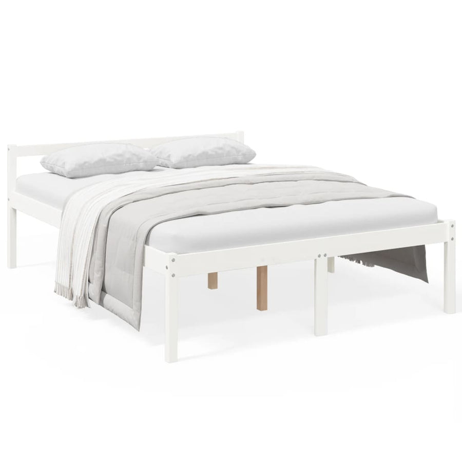 Seniorenbed Massief Grenenhout 160 x 200 cm Wit
