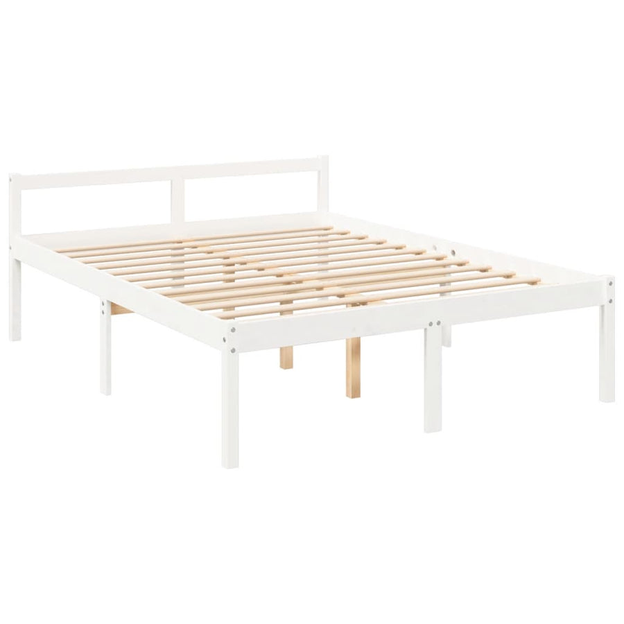 Seniorenbed Massief Grenenhout 160 x 200 cm Wit