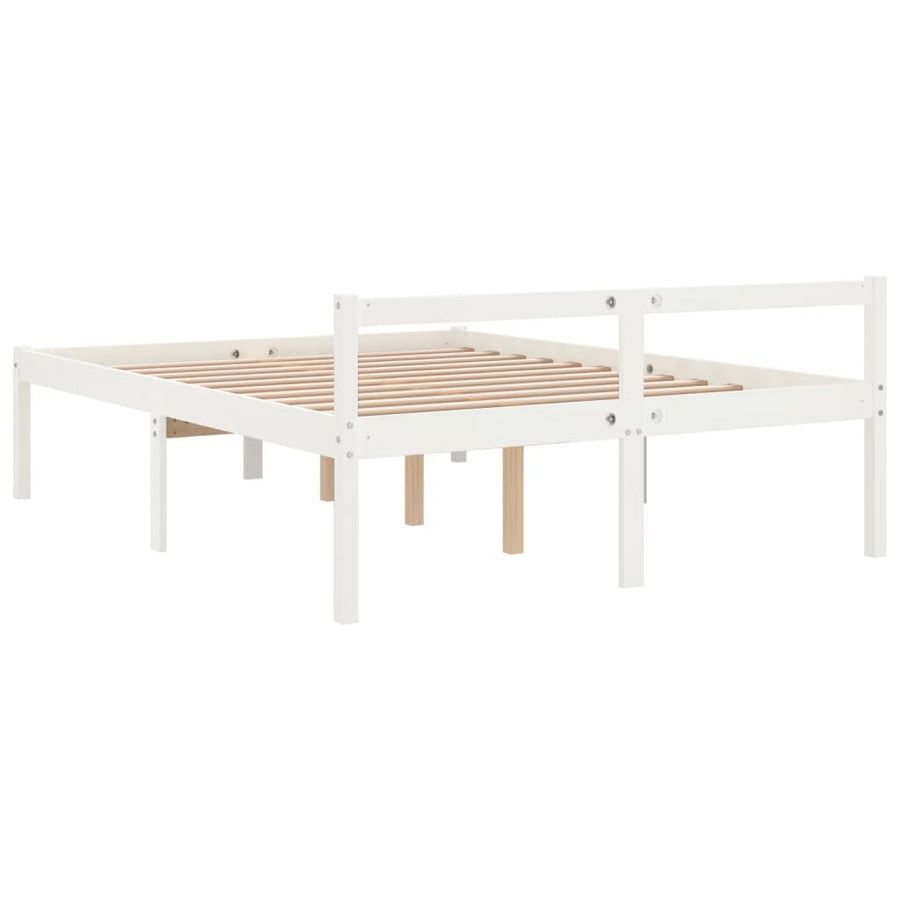 Seniorenbed Massief Grenenhout 160 x 200 cm Wit