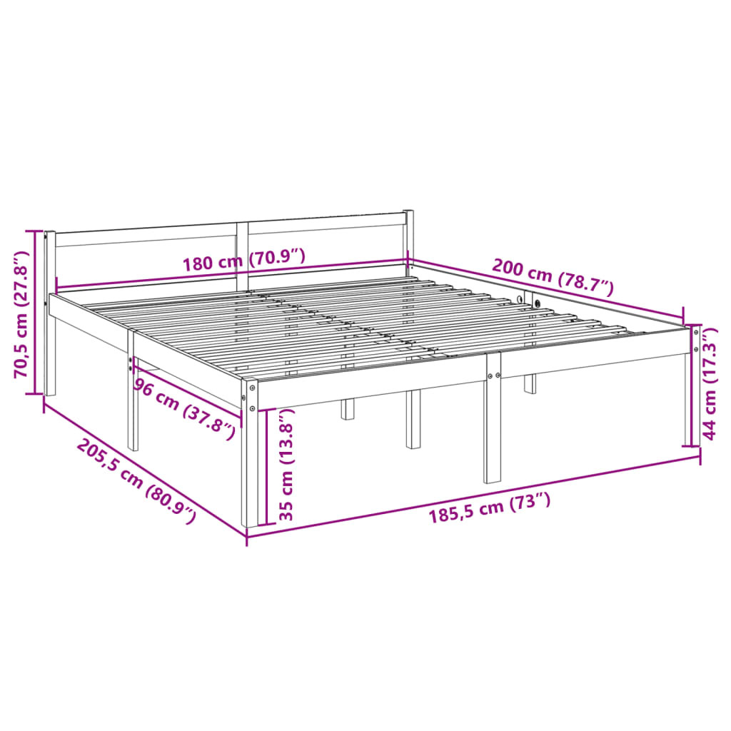 Seniorenbed massief grenenhout 180x200 cm