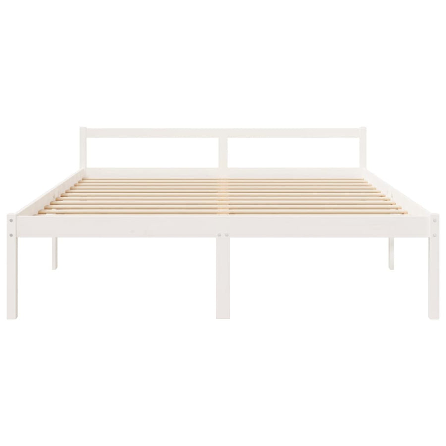 Seniorenbed Massief Grenenhout King Size 180 x 200 cm Wit