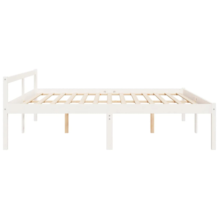 Seniorenbed Massief Grenenhout King Size 180 x 200 cm Wit