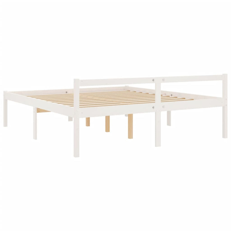 Seniorenbed Massief Grenenhout King Size 180 x 200 cm Wit