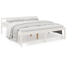 Seniorenbed massief grenenhout wit 200x200 cm