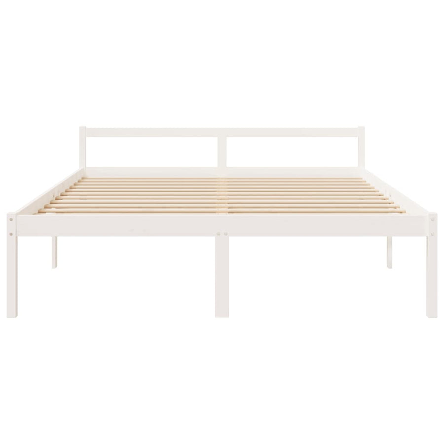 Seniorenbed massief grenenhout wit 200x200 cm