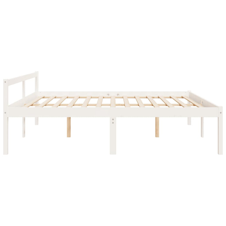 Seniorenbed massief grenenhout wit 200x200 cm