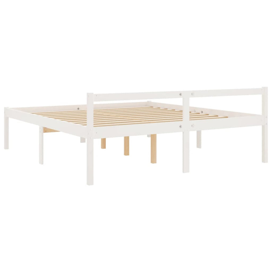 Seniorenbed massief grenenhout wit 200x200 cm