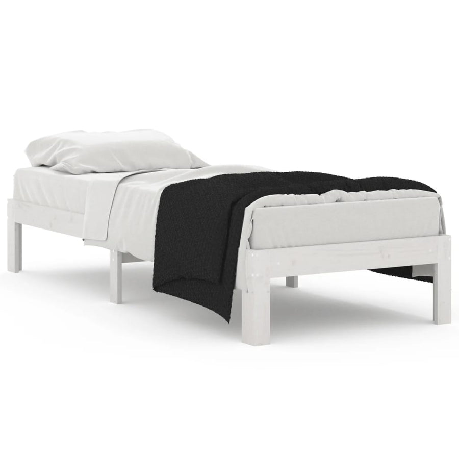 Bedframe Massief Hout 75 x 190 cm Wit