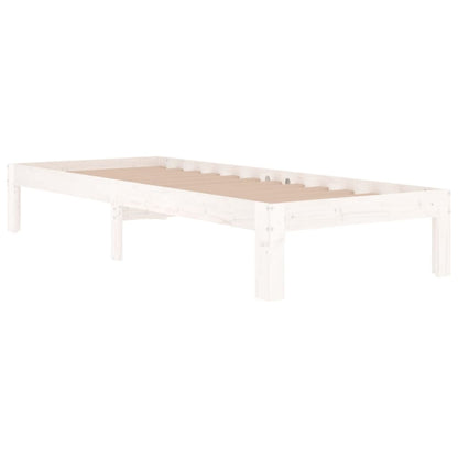 Bedframe Massief Hout 75 x 190 cm Wit