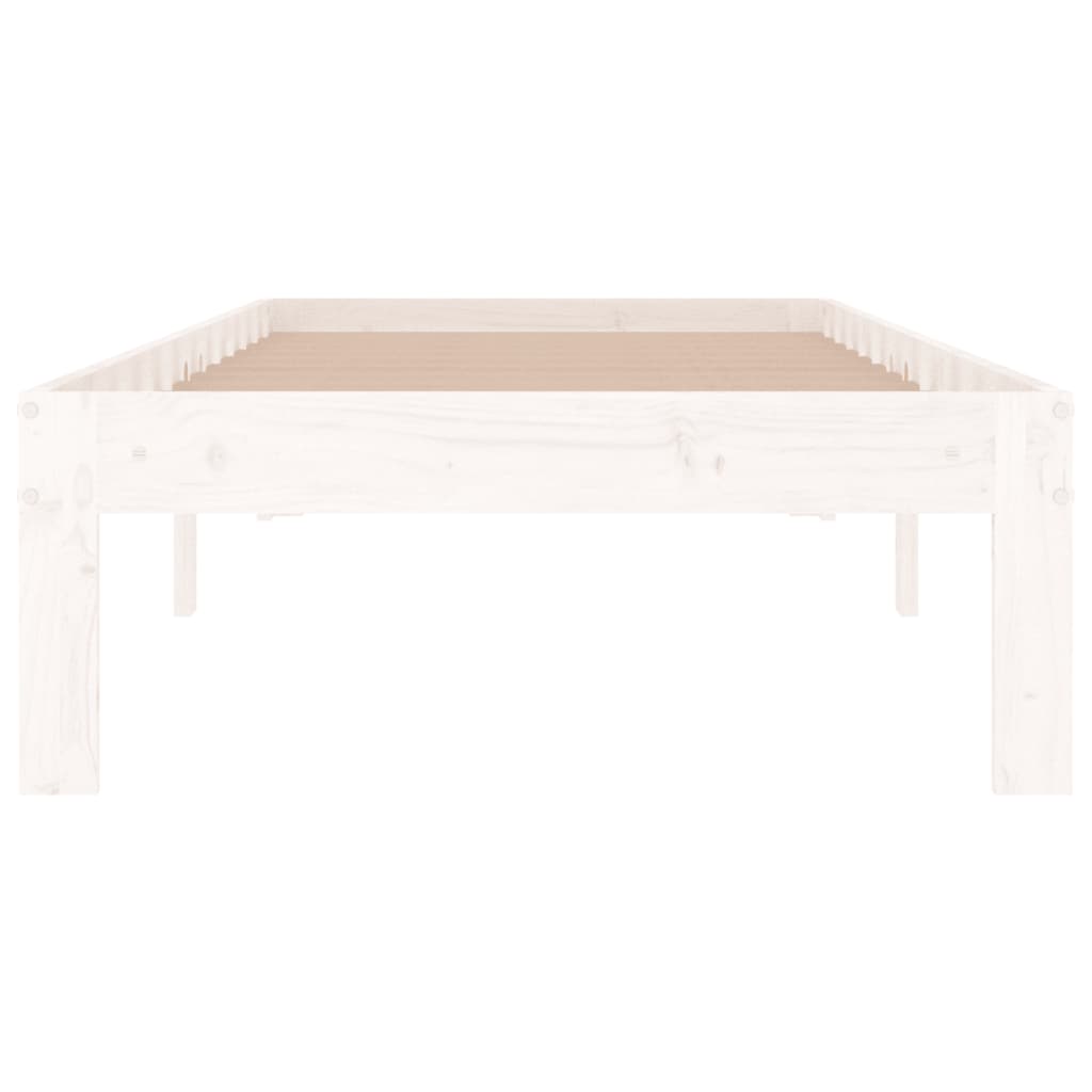 Bedframe Massief Hout 75 x 190 cm Wit