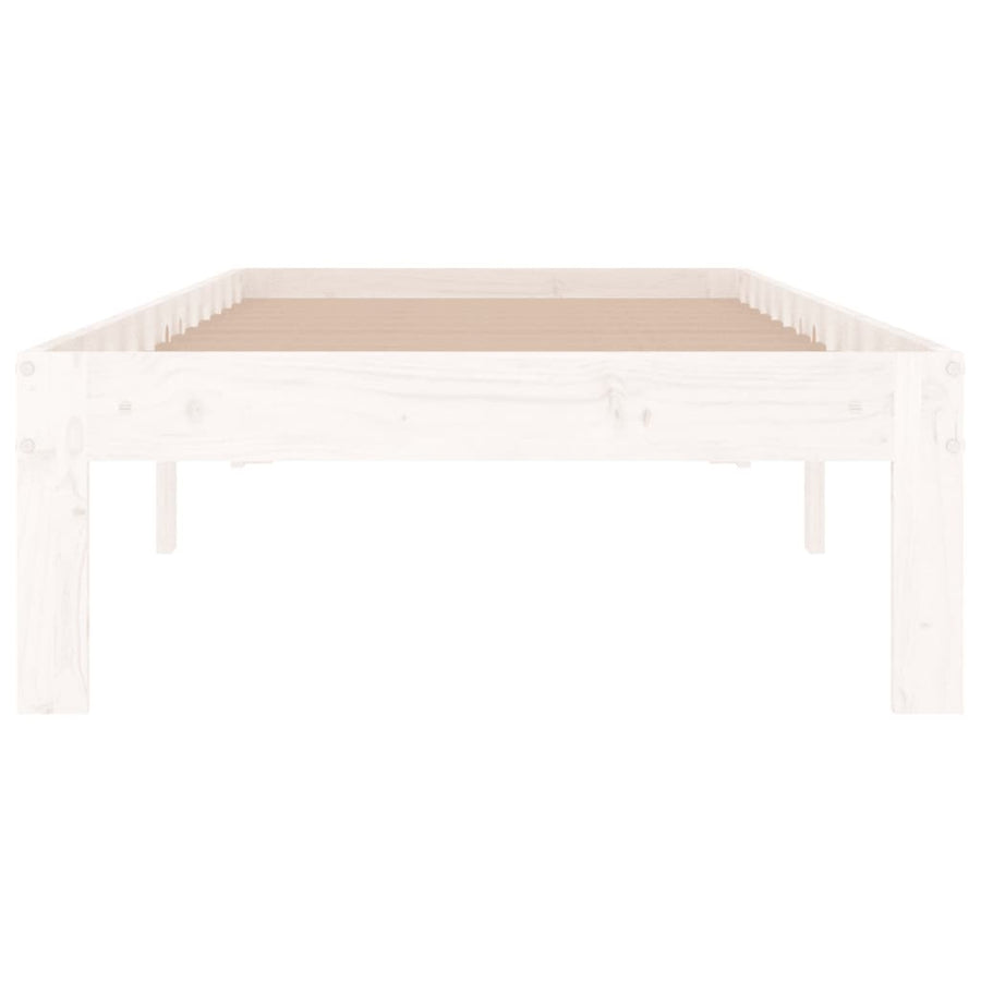 Bedframe Massief Hout 75 x 190 cm Wit