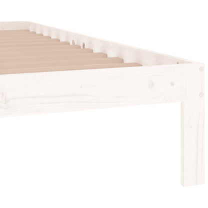 Bedframe Massief Hout 75 x 190 cm Wit