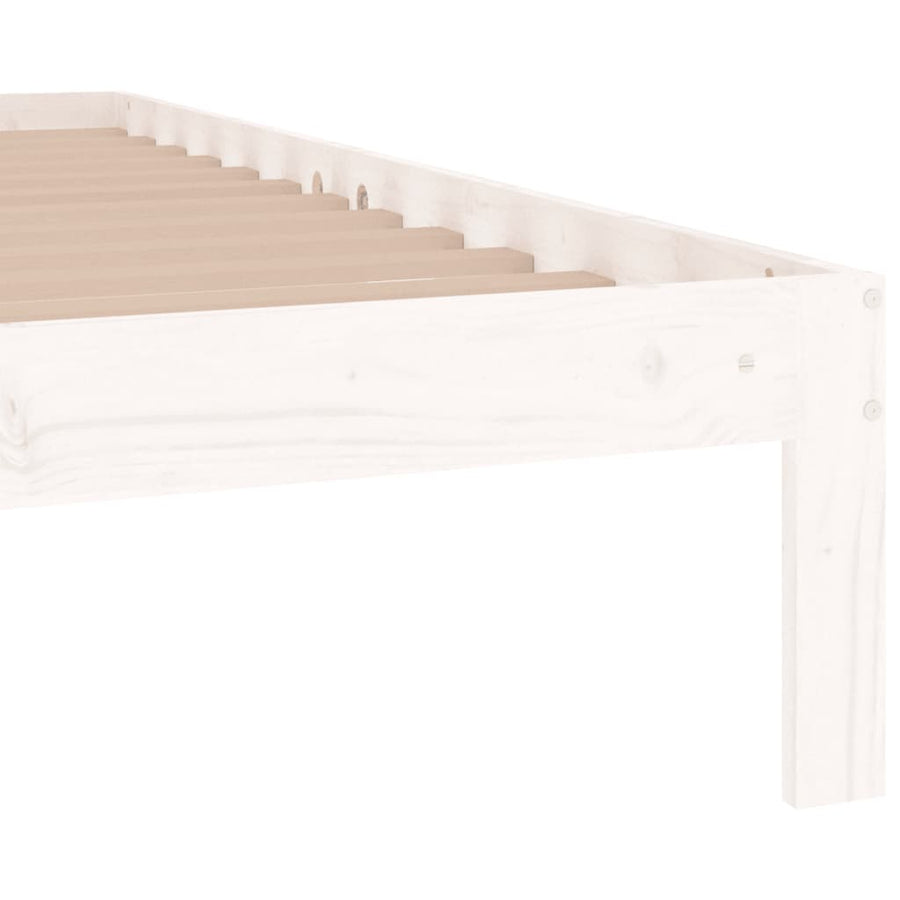Bedframe Massief Hout 75 x 190 cm Wit