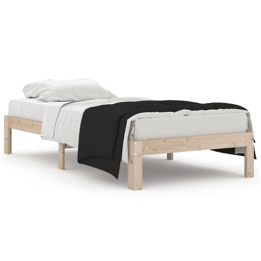 Bedframe Massief Hout Single 90 x 190 cm Naturel