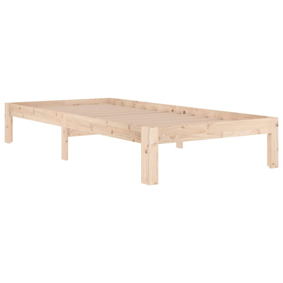 Bedframe Massief Hout Single 90 x 190 cm Naturel